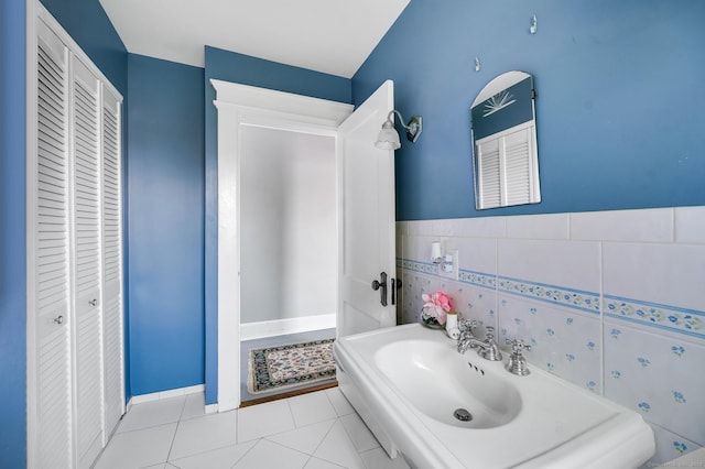 159 Jefferson St, Stratford, CT 06615 - bathroom with a closet and tile patterned flooring