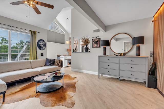 323 Carriage Crossing Ln Unit 323, Middletown, CT 06457 - living room with light wood-style flooring, ceiling fan, plenty of natural light, and high vaulted ceiling