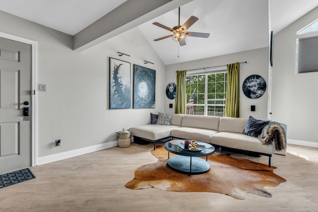 323 Carriage Crossing Ln Unit 323, Middletown, CT 06457 - living area with lofted ceiling, wood finished floors, and ceiling fan