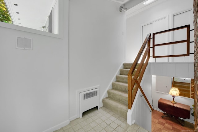 12 Twin Ponds Dr, Farmington, CT 06085 - stairway featuring radiator and baseboards