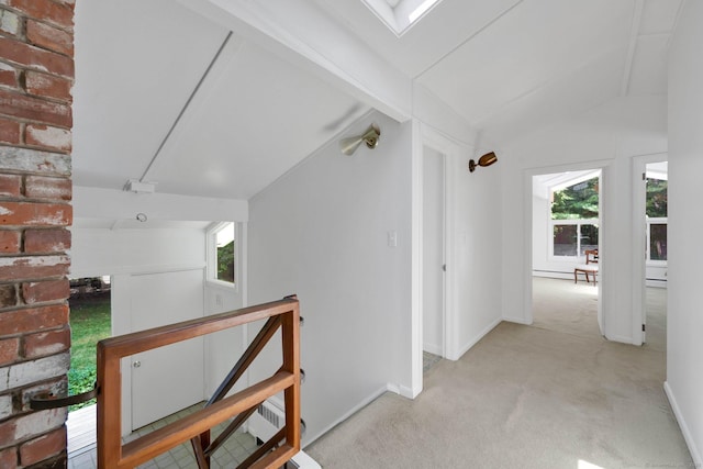 12 Twin Ponds Dr, Farmington, CT 06085 - hall featuring vaulted ceiling, an upstairs landing, and carpet flooring