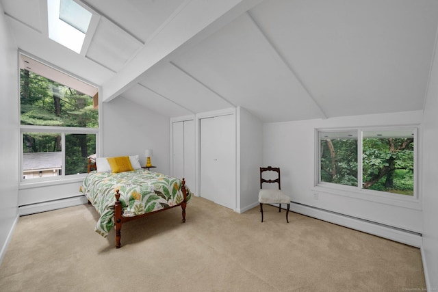 12 Twin Ponds Dr, Farmington, CT 06085 - bedroom with baseboard heating, carpet, and multiple closets
