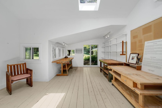 12 Twin Ponds Dr, Farmington, CT 06085 - interior space with hardwood / wood-style flooring, lofted ceiling, and a skylight