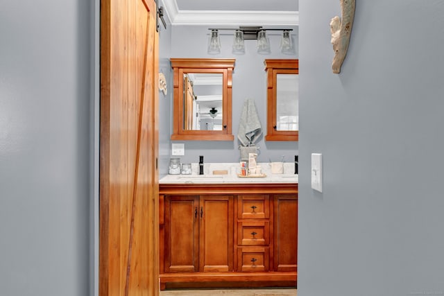 6 Augusta Cir Unit 6, East Haddam, CT 06469 - bathroom with ornamental molding and vanity