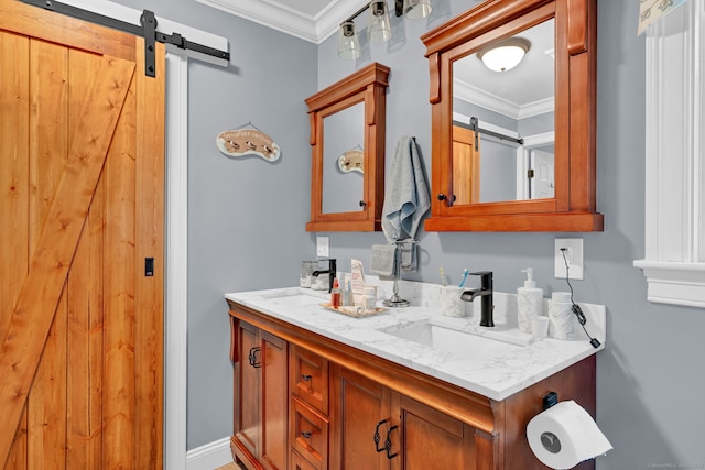 6 Augusta Cir Unit 6, East Haddam, CT 06469 - bathroom featuring crown molding and double vanity