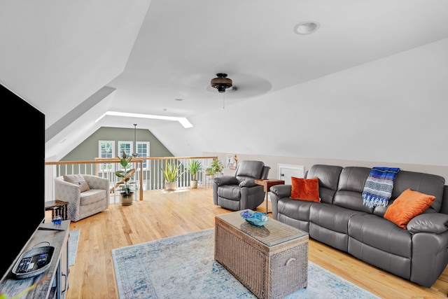 6 Augusta Cir Unit 6, East Haddam, CT 06469 - living area with ceiling fan, lofted ceiling, and wood finished floors