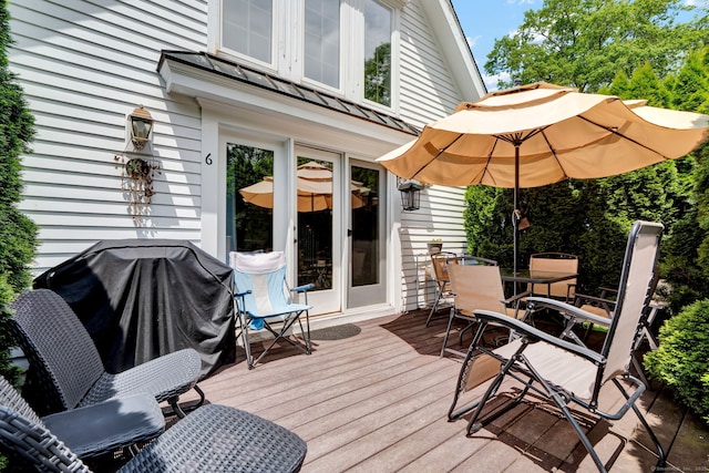 6 Augusta Cir Unit 6, East Haddam, CT 06469 - deck with outdoor dining space and a grill
