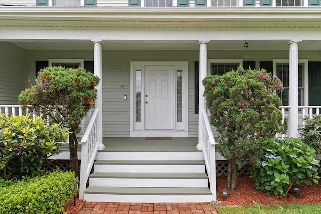 92 Tyler City Rd, Orange, CT 06477 - view of exterior entry with a porch