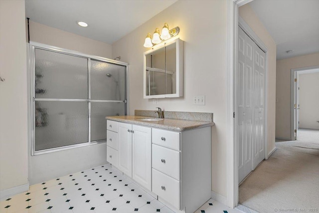 92 Tyler City Rd, Orange, CT 06477 - full bathroom featuring vanity and shower / bath combination with glass door