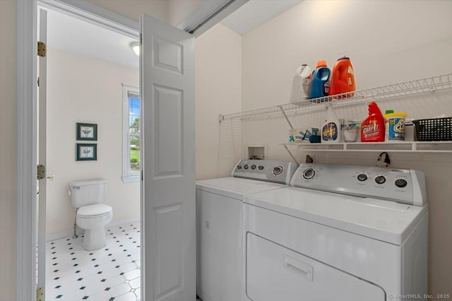 92 Tyler City Rd, Orange, CT 06477 - laundry room featuring independent washer and dryer and tile patterned floors