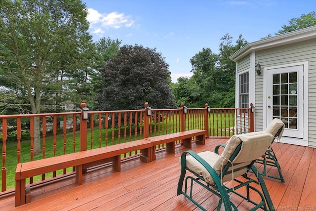 92 Tyler City Rd, Orange, CT 06477 - wooden deck with view of wooded area
