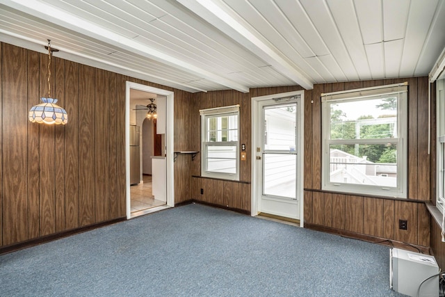102 Herbert Dr, East Hartford, CT 06118 - unfurnished sunroom with beamed ceiling