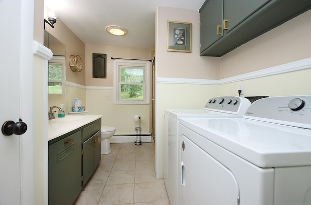 109 Pinnacle Rd, Ellington, CT 06029 - washroom with washer and dryer and a baseboard heating unit