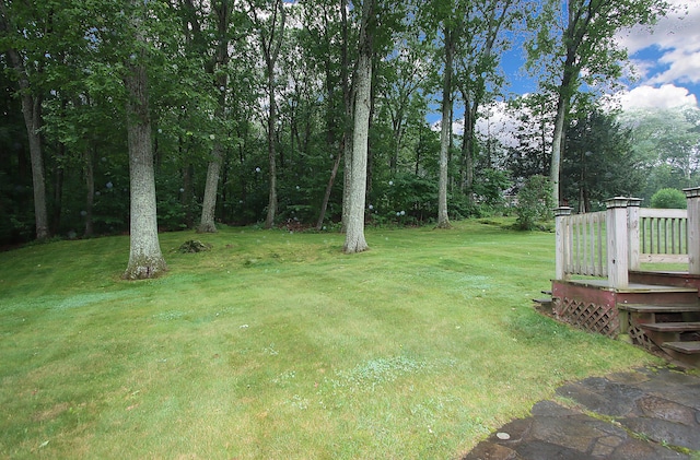 109 Pinnacle Rd, Ellington, CT 06029 - view of grassy yard with a deck