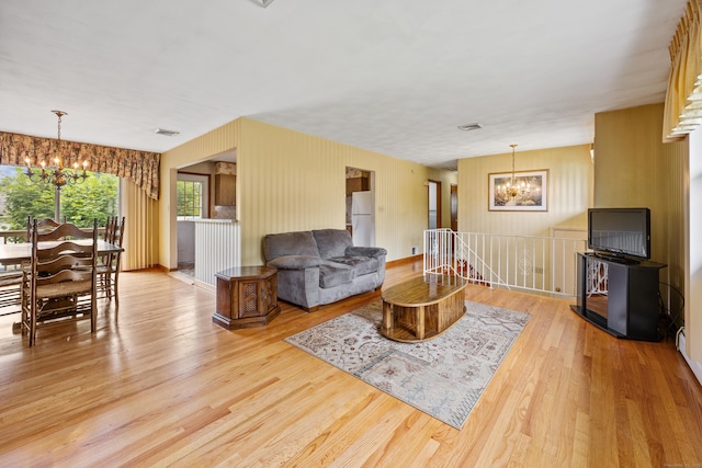 95 Flagg Ave, Watertown, CT 06779 - living area featuring a chandelier and light wood-type flooring