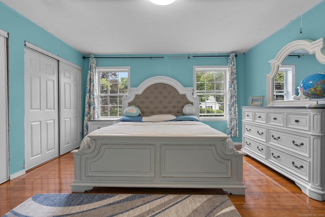 146 Whitewood Rd, Torrington, CT 06790 - bedroom featuring multiple windows, wood finished floors, and a closet