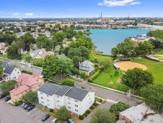 69 Ellsworth St Apt 101, Bridgeport, CT 06605 - aerial perspective of suburban area with a nearby body of water