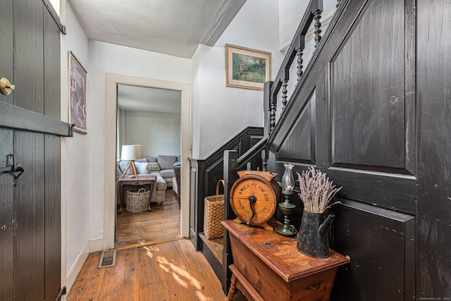 85 Potash Hill Rd, Sprague, CT 06330 - entryway featuring wood-type flooring and stairs