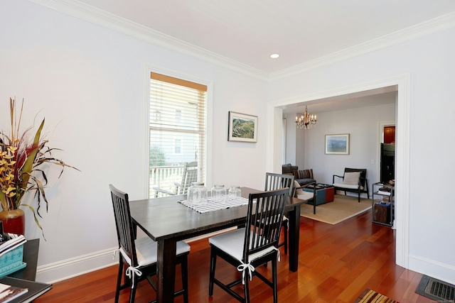30 Elizabeth St, Bethel, CT 06801 - dining space with a chandelier, ornamental molding, wood finished floors, and recessed lighting