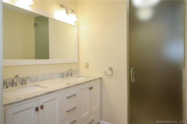 95 Audubon St Unit 339, New Haven, CT 06510 - bathroom with double vanity and a stall shower