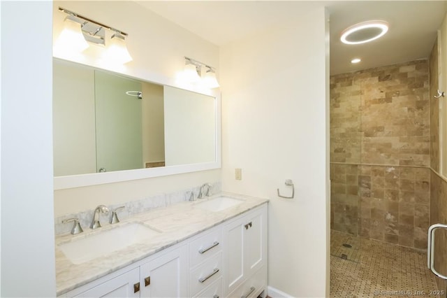 95 Audubon St Unit 339, New Haven, CT 06510 - full bathroom with double vanity and tiled shower