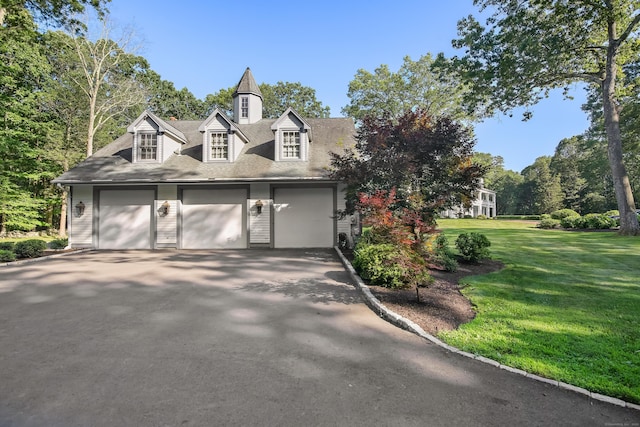 63 Turney Rd, Redding, CT 06896 - view of front of property with a front yard, a garage, and asphalt driveway
