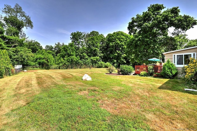 754 Riverside Dr, Orange, CT 06477 - view of yard featuring a deck