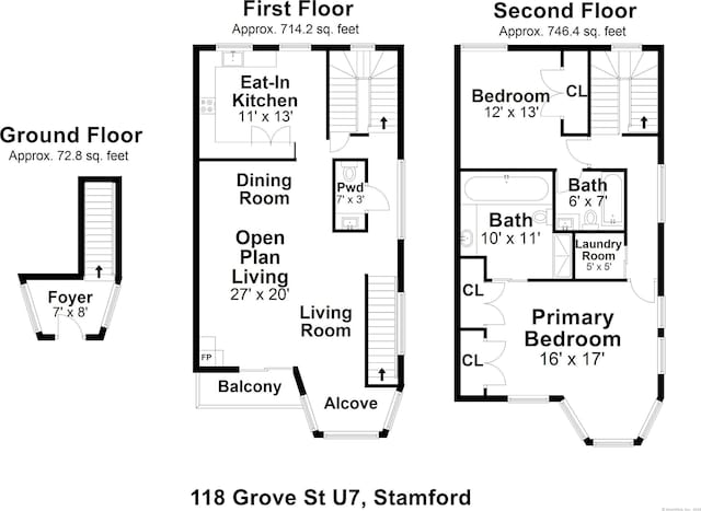 118 Grove St Apt 7, Stamford, CT 06901 - view of room layout