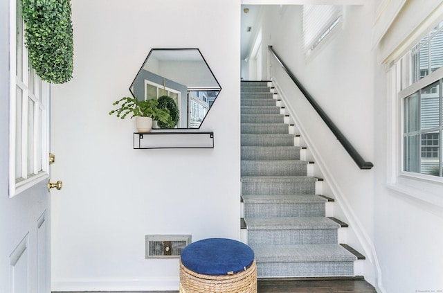 118 Grove St Apt 7, Stamford, CT 06901 - stairs featuring wood finished floors and plenty of natural light