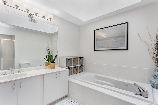 118 Grove St Apt 7, Stamford, CT 06901 - full bathroom featuring a bath, vanity, and a tile shower