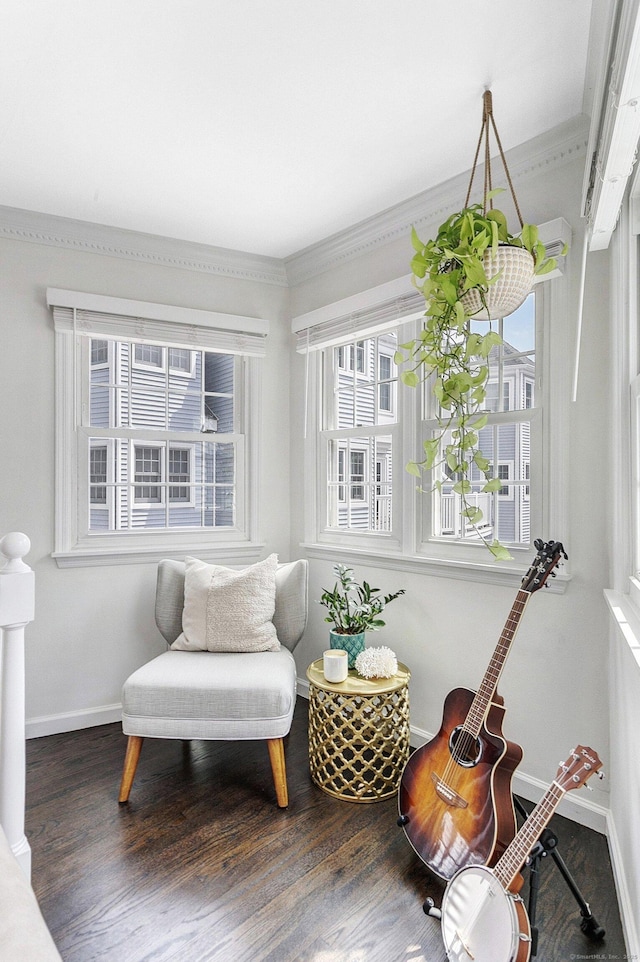 118 Grove St Apt 7, Stamford, CT 06901 - living area with wood finished floors and crown molding