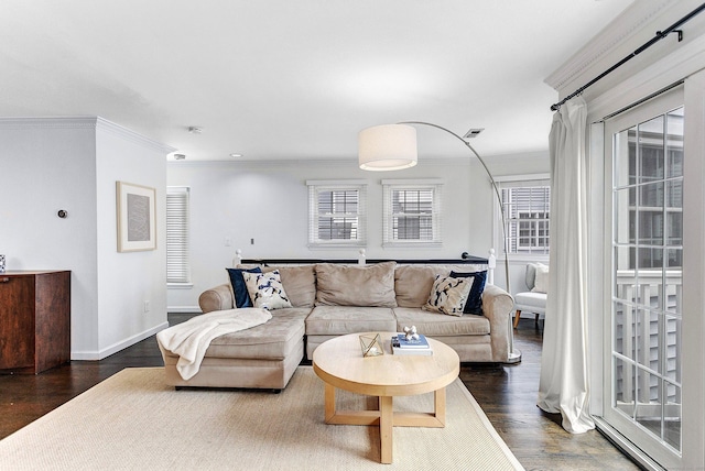 118 Grove St Apt 7, Stamford, CT 06901 - living room featuring crown molding and wood finished floors