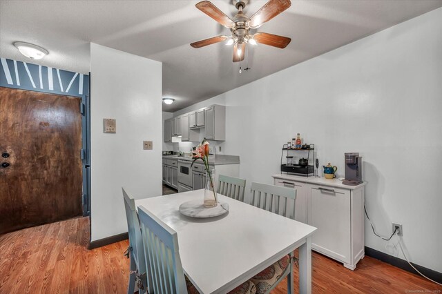 34 Woodland Dr Unit 34, Cromwell, CT 06416 - dining area with a ceiling fan and light wood-type flooring
