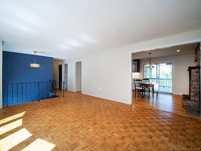 481 Gaylord Mountain Rd, Hamden, CT 06518 - living area with a chandelier and a fireplace