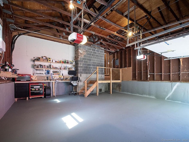 481 Gaylord Mountain Rd, Hamden, CT 06518 - garage with a garage door opener and a workshop area