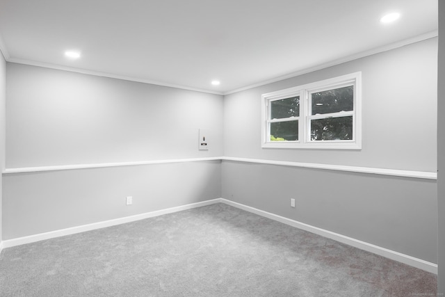 107 Meetinghouse Rdg, Meriden, CT 06450 - unfurnished room featuring recessed lighting, ornamental molding, and carpet flooring