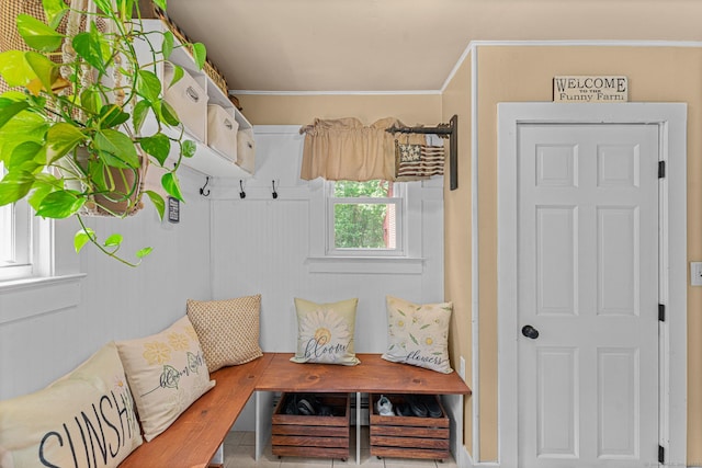 285 E St, Stafford, CT 06076 - mudroom featuring tile patterned floors and ornamental molding