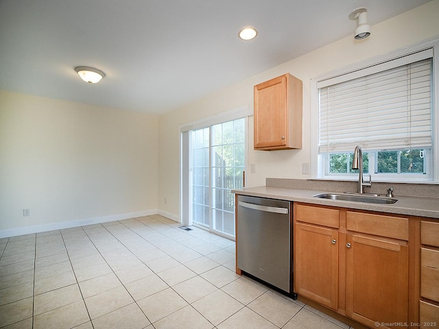 128 Briar Ln Unit 128, Norwich, CT 06360 - kitchen featuring dishwasher, plenty of natural light, light tile patterned floors, and recessed lighting