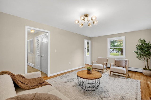 29 Bradford Dr, Windsor, CT 06095 - living area with a baseboard heating unit and light wood finished floors