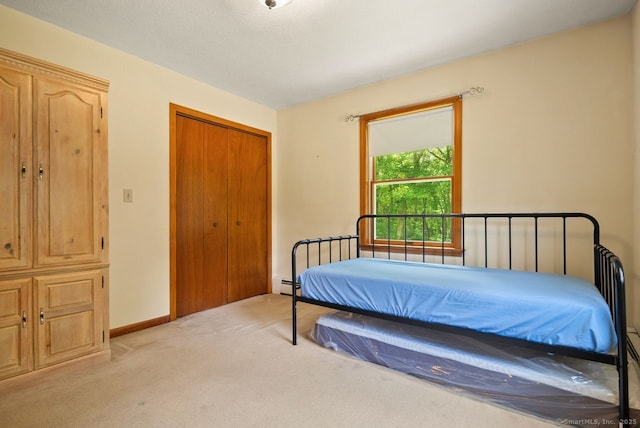 44 Brindlewood Path, Colchester, CT 06415 - bedroom with light carpet, a closet, and baseboard heating
