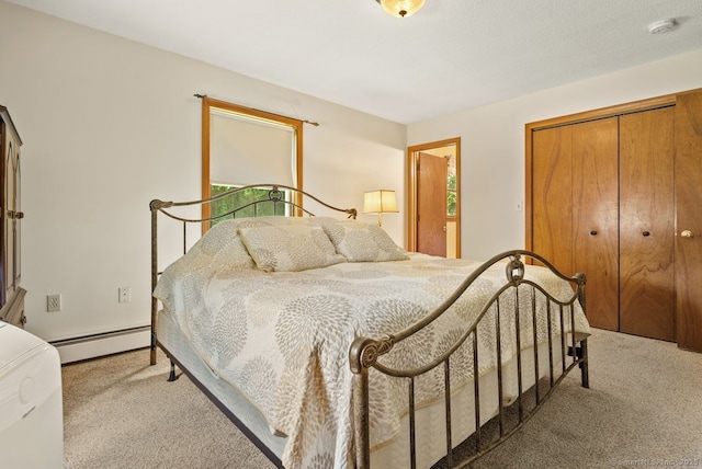 44 Brindlewood Path, Colchester, CT 06415 - carpeted bedroom featuring a baseboard radiator and a closet