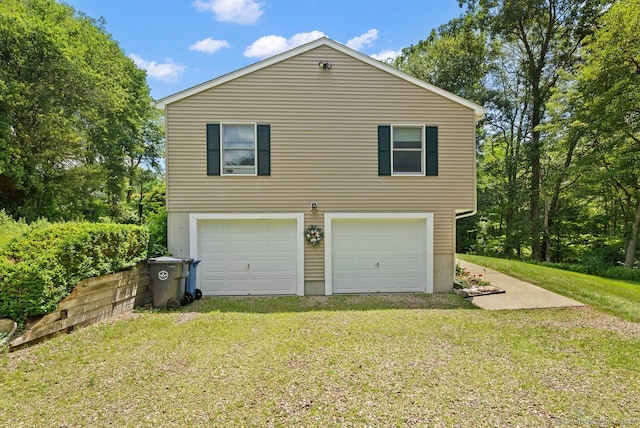 44 Brindlewood Path, Colchester, CT 06415 - view of property exterior featuring a garage, a yard, and driveway