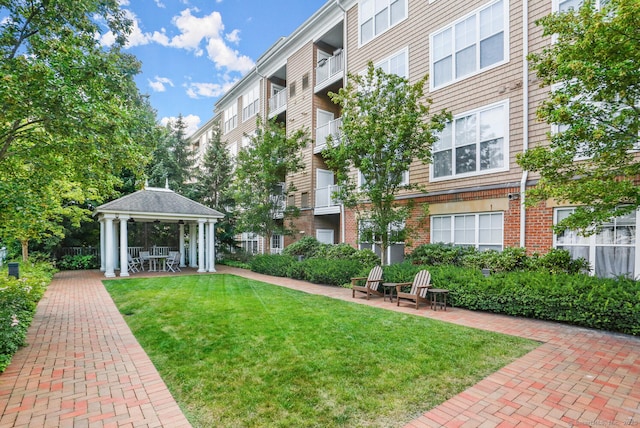 25 Adams Ave Unit 103, Stamford, CT 06902 - view of property's community with a gazebo and a lawn