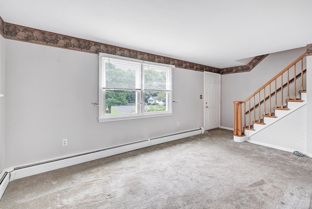 66 Bridgeport Ave, Bristol, CT 06010 - carpeted foyer featuring baseboard heating and stairs