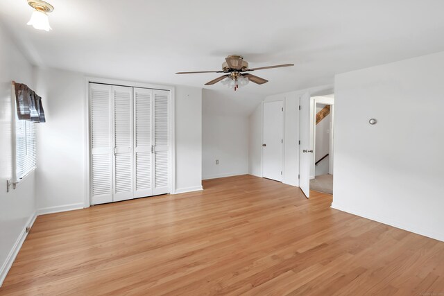 66 Bridgeport Ave, Bristol, CT 06010 - unfurnished bedroom featuring light wood-style floors and ceiling fan