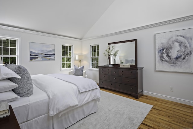 70 Fitch Ln, New Canaan, CT 06840 - bedroom with vaulted ceiling and wood finished floors