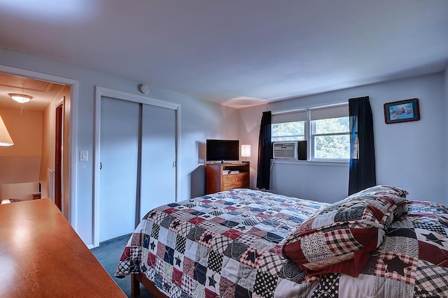 16 Kenwood Rd, Meriden, CT 06450 - carpeted bedroom with attic access, a closet, and cooling unit