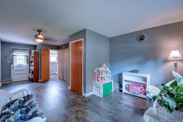 16 Kenwood Rd, Meriden, CT 06450 - rec room featuring ceiling fan and wood finished floors