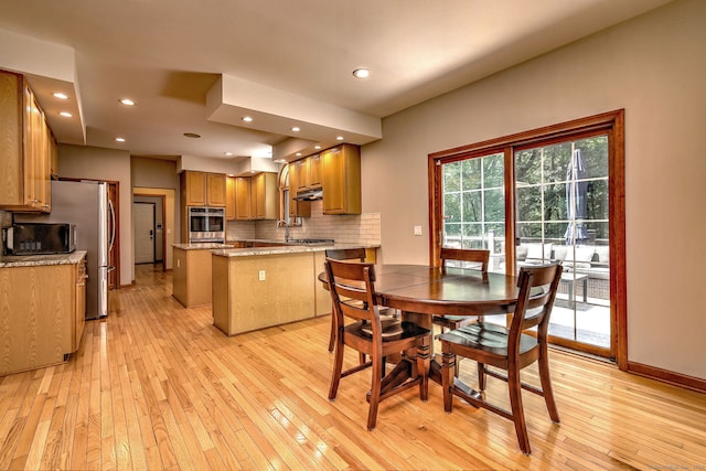 330 Webb Cir, Monroe, CT 06468 - dining area featuring light wood finished floors and recessed lighting