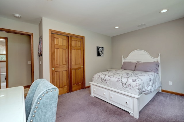 330 Webb Cir, Monroe, CT 06468 - bedroom with light colored carpet, a closet, and recessed lighting
